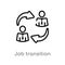 outline job transition vector icon. isolated black simple line element illustration from user interface concept. editable vector