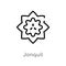 outline jonquil vector icon. isolated black simple line element illustration from nature concept. editable vector stroke jonquil