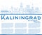 Outline Kaliningrad Russia City Skyline with Blue Buildings and