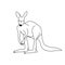 Outline kangaroo coloring page with cute animal, Australia animals rescue