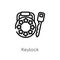 outline keylock vector icon. isolated black simple line element illustration from gdpr concept. editable vector stroke keylock