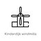outline kinderdijk windmills vector icon. isolated black simple line element illustration from monuments concept. editable vector