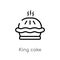 outline king cake vector icon. isolated black simple line element illustration from food concept. editable vector stroke king cake