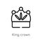 outline king crown vector icon. isolated black simple line element illustration from party concept. editable vector stroke king