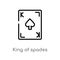 outline king of spades vector icon. isolated black simple line element illustration from gaming concept. editable vector stroke