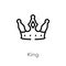 outline king vector icon. isolated black simple line element illustration from luxury concept. editable vector stroke king icon on