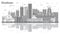 Outline Kinshasa Congo City Skyline with Modern Buildings and Reflections Isolated on White