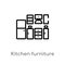 outline kitchen furniture vector icon. isolated black simple line element illustration from furniture concept. editable vector