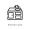 outline kitchen sink vector icon. isolated black simple line element illustration from furniture concept. editable vector stroke