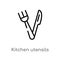 outline kitchen utensils vector icon