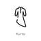 outline kurta vector icon. isolated black simple line element illustration from clothes concept. editable vector stroke kurta icon