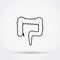 Outline large intestine vector icon.