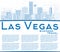 Outline Las Vegas Skyline with Blue Buildings and Copy Space.