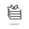 outline lasagne vector icon. isolated black simple line element illustration from gastronomy concept. editable vector stroke