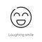 outline laughing smile vector icon. isolated black simple line element illustration from user concept. editable vector stroke