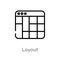 outline layout vector icon. isolated black simple line element illustration from user interface concept. editable vector stroke