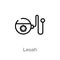 outline leash vector icon. isolated black simple line element illustration from animals concept. editable vector stroke leash icon