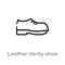 outline leather derby shoe vector icon. isolated black simple line element illustration from clothes concept. editable vector