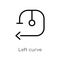 outline left curve vector icon. isolated black simple line element illustration from arrows concept. editable vector stroke left