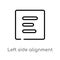 outline left side alignment vector icon. isolated black simple line element illustration from user interface concept. editable
