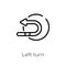 outline left turn vector icon. isolated black simple line element illustration from user interface concept. editable vector stroke