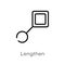 outline lengthen vector icon. isolated black simple line element illustration from geometry concept. editable vector stroke