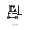 outline lifter vector icon. isolated black simple line element illustration from transport concept. editable vector stroke lifter