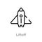 outline liftoff vector icon. isolated black simple line element illustration from astronomy concept. editable vector stroke