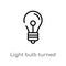 outline light bulb turned off vector icon. isolated black simple line element illustration from technology concept. editable