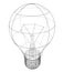 Outline light bulb. Vector