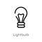 outline lightbulb vector icon. isolated black simple line element illustration from smart house concept. editable vector stroke