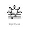 outline lightness vector icon. isolated black simple line element illustration from edit tools concept. editable vector stroke