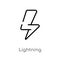 outline lightning vector icon. isolated black simple line element illustration from user interface concept. editable vector stroke