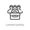 outline limited liability vector icon. isolated black simple line element illustration from other concept. editable vector stroke