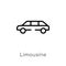 outline limousine vector icon. isolated black simple line element illustration from luxury concept. editable vector stroke