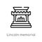 outline lincoln memorial vector icon. isolated black simple line element illustration from buildings concept. editable vector