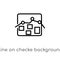 outline line on checke background vector icon. isolated black simple line element illustration from user interface concept.
