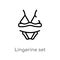 outline lingerine set vector icon. isolated black simple line element illustration from clothes concept. editable vector stroke