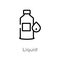 outline liquid vector icon. isolated black simple line element illustration from cleaning concept. editable vector stroke liquid