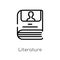outline literature vector icon. isolated black simple line element illustration from blogger and influencer concept. editable