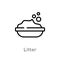 outline litter vector icon. isolated black simple line element illustration from animals concept. editable vector stroke litter