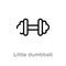 outline little dumbbell vector icon. isolated black simple line element illustration from gym and fitness concept. editable vector