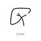 outline liver vector icon. isolated black simple line element illustration from medical concept. editable vector stroke liver icon