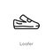 outline loafer vector icon. isolated black simple line element illustration from clothes concept. editable vector stroke loafer