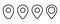 Outline location marker. Map pin icon. Position pointer. Map marker icons set. Black position pointer. Outline and line style