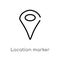 outline location marker vector icon. isolated black simple line element illustration from maps and flags concept. editable vector