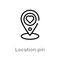 outline location pin vector icon. isolated black simple line element illustration from signs concept. editable vector stroke