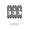 outline lockers vector icon. isolated black simple line element illustration from american football concept. editable vector