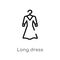 outline long dress vector icon. isolated black simple line element illustration from woman clothing concept. editable vector