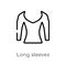 outline long sleeves vector icon. isolated black simple line element illustration from fashion concept. editable vector stroke